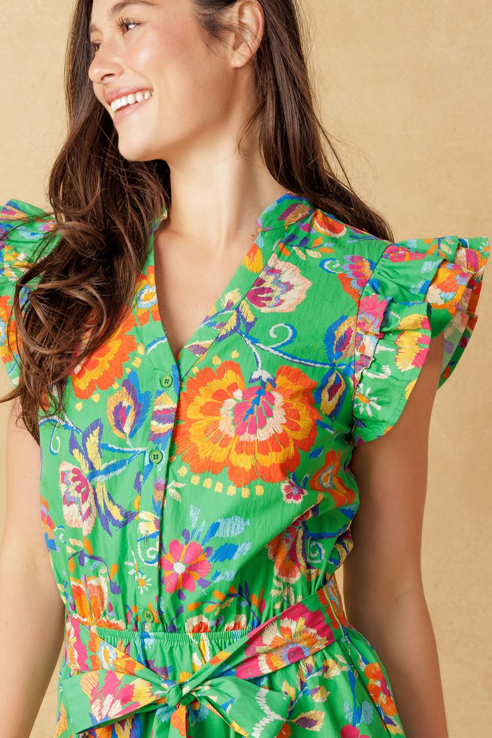 BRIGHTER DAYS WOVEN MINI DRESS Flying Tomato