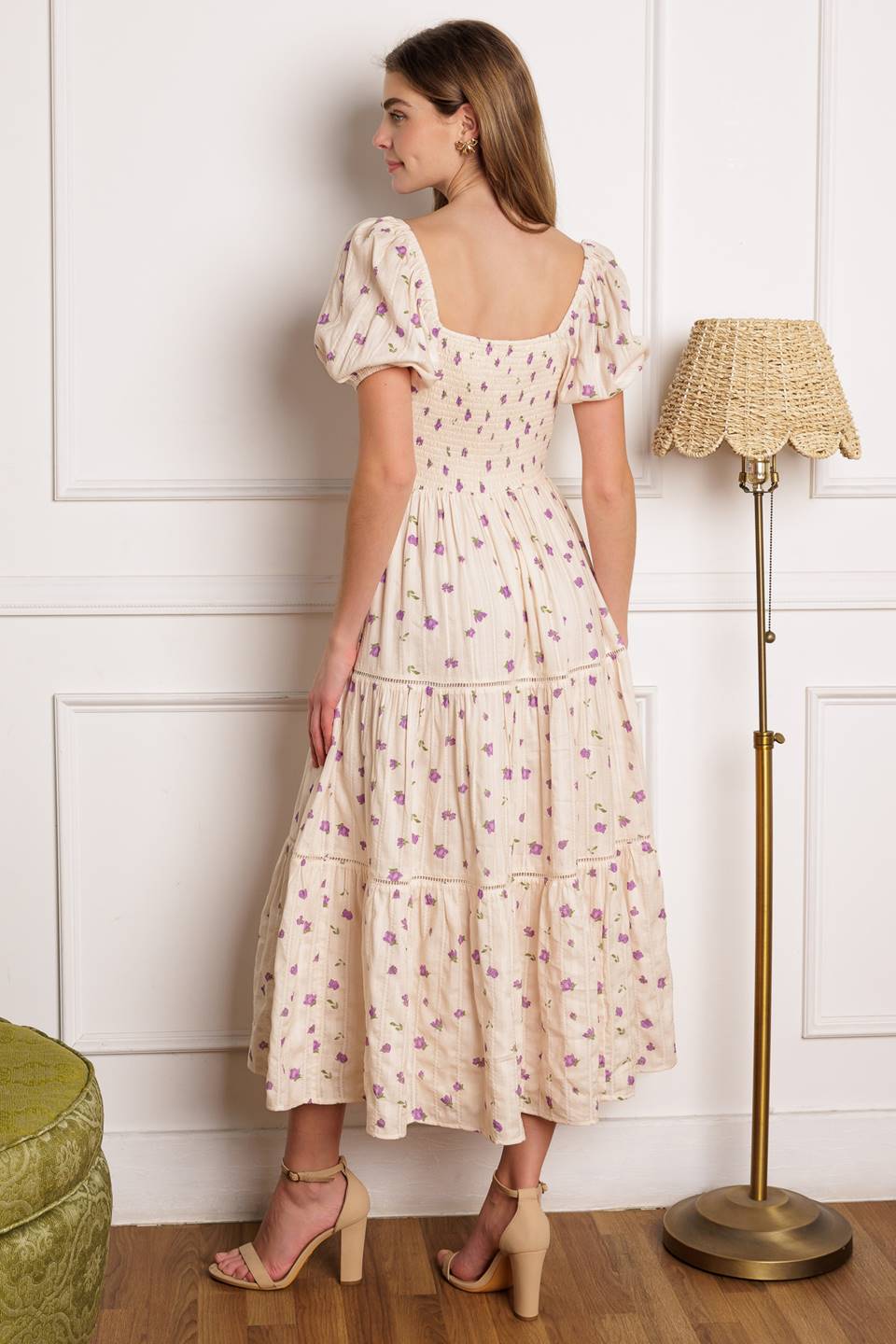 SUNSET GAZING WOVEN MIDI DRESS Flying Tomato