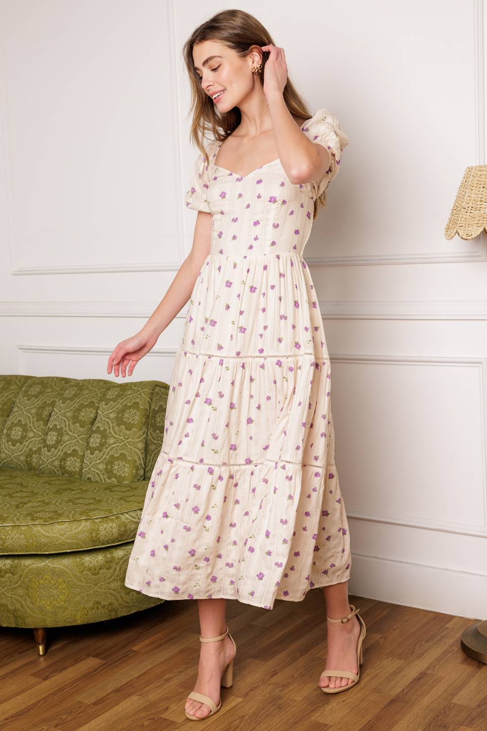 SUNSET GAZING WOVEN MIDI DRESS Flying Tomato