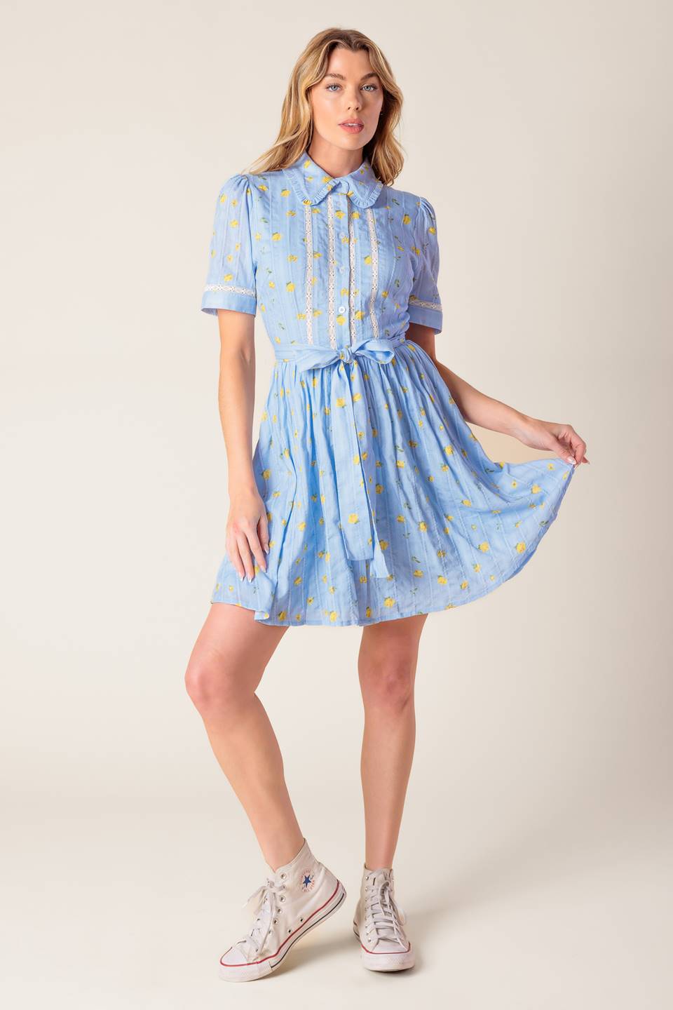 STARLIT SKIES WOVEN MINI DRESS Flying Tomato