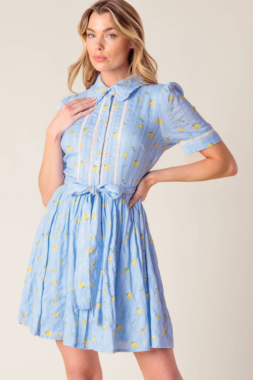 STARLIT SKIES WOVEN MINI DRESS Flying Tomato