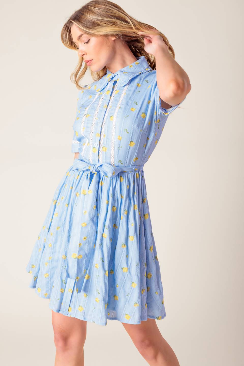 STARLIT SKIES WOVEN MINI DRESS Flying Tomato