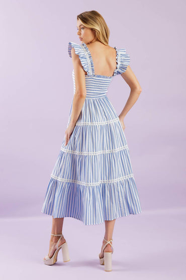 SWING OF THINGS WOVEN MIDI DRESS