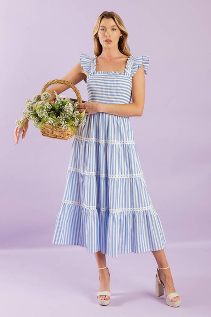 SUMMER STRIPE MIDI DRESS