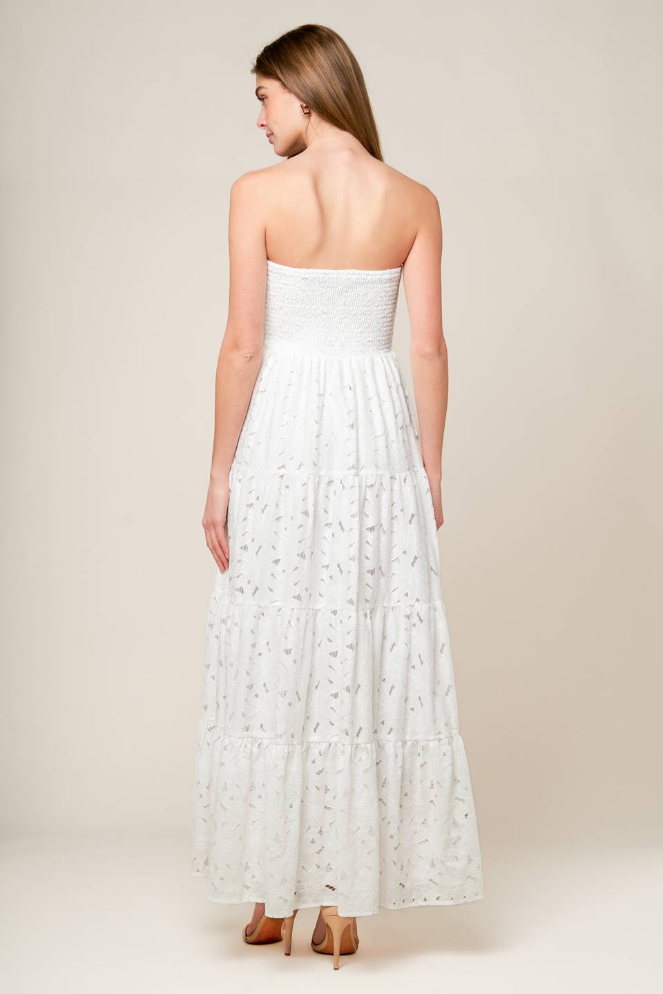 WISHING WELL WHITE WOVEN LACE MAXI DRESS Flying Tomato