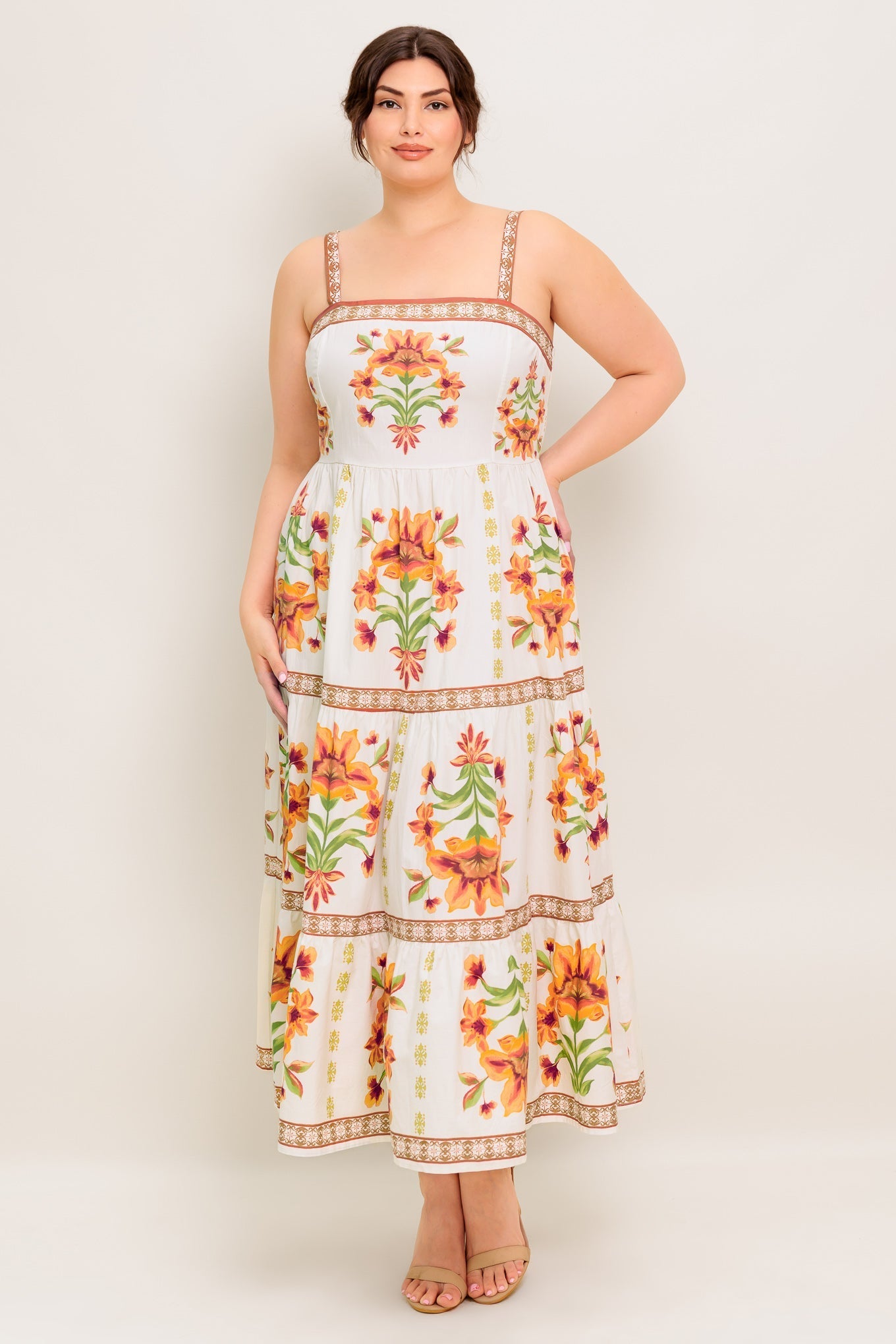 LOVELIEST MUSE IVORY WOVEN MIDI DRESS Flying Tomato