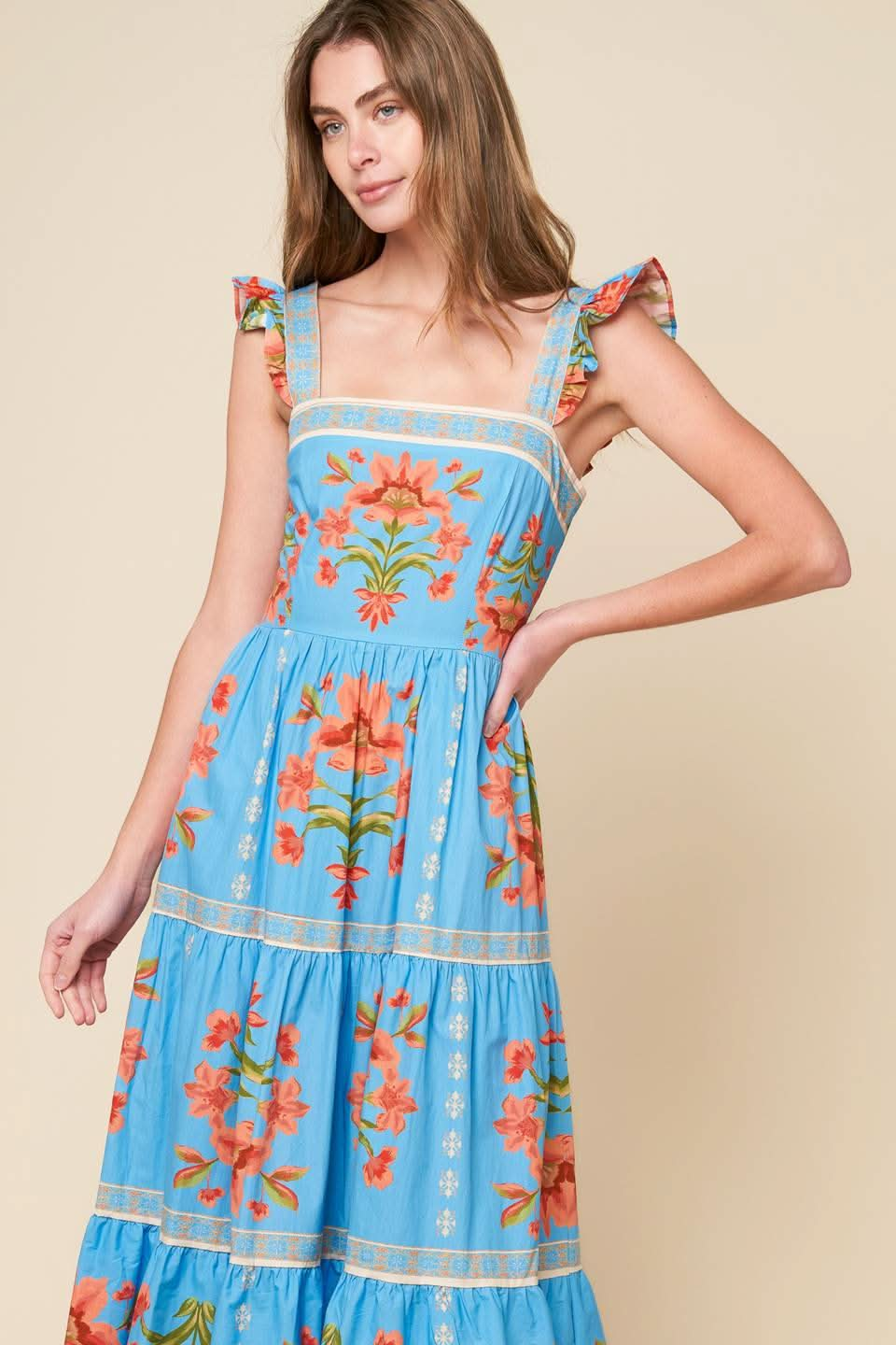 WHIMSICAL WOVEN MIDI DRESS