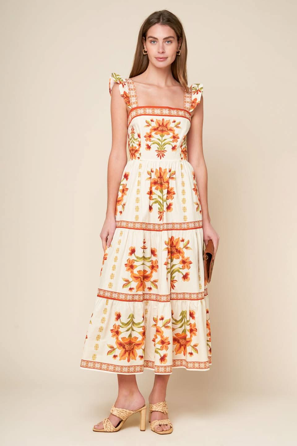 WHIMSICAL WOVEN MIDI DRESS