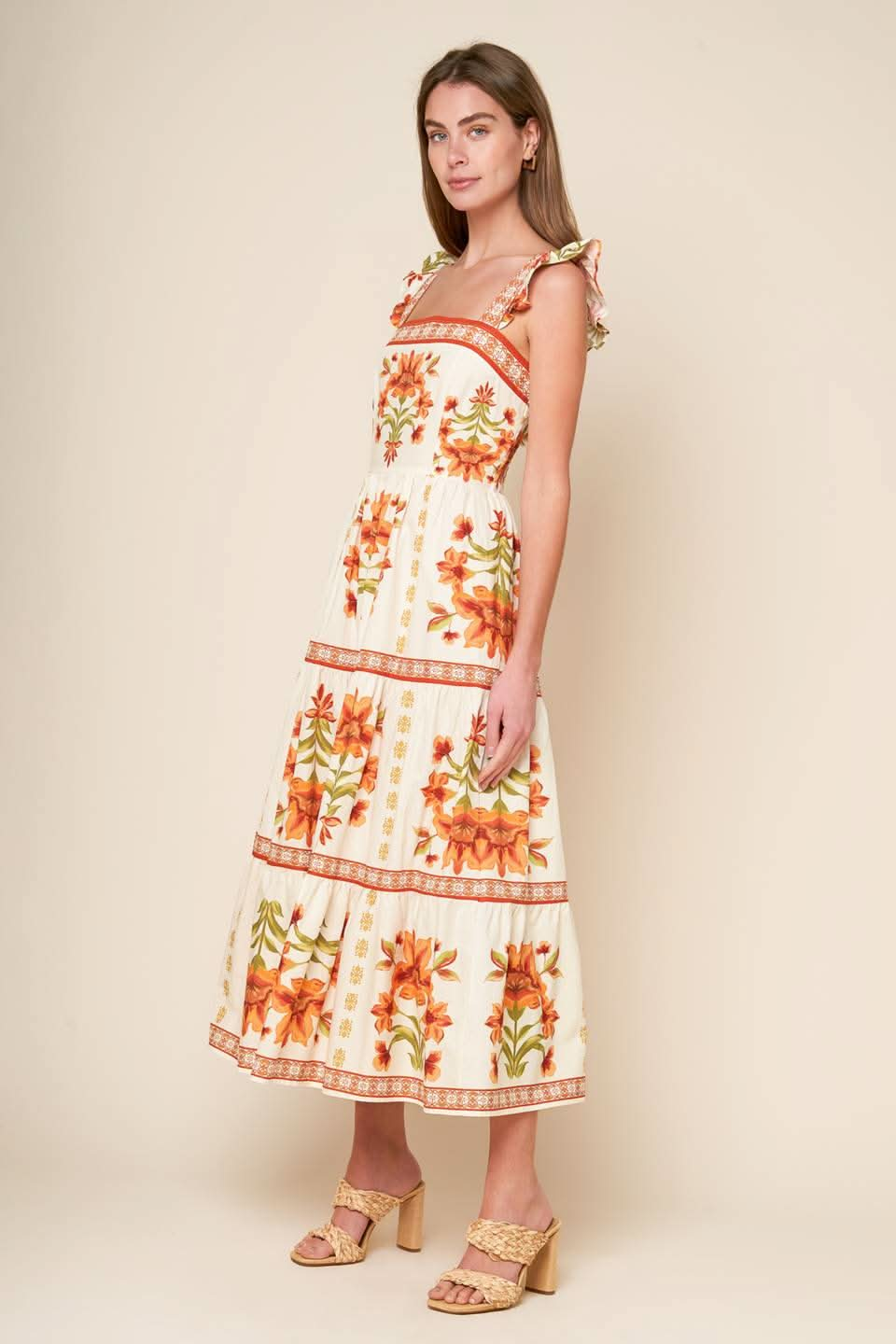 WHIMSICAL WOVEN MIDI DRESS