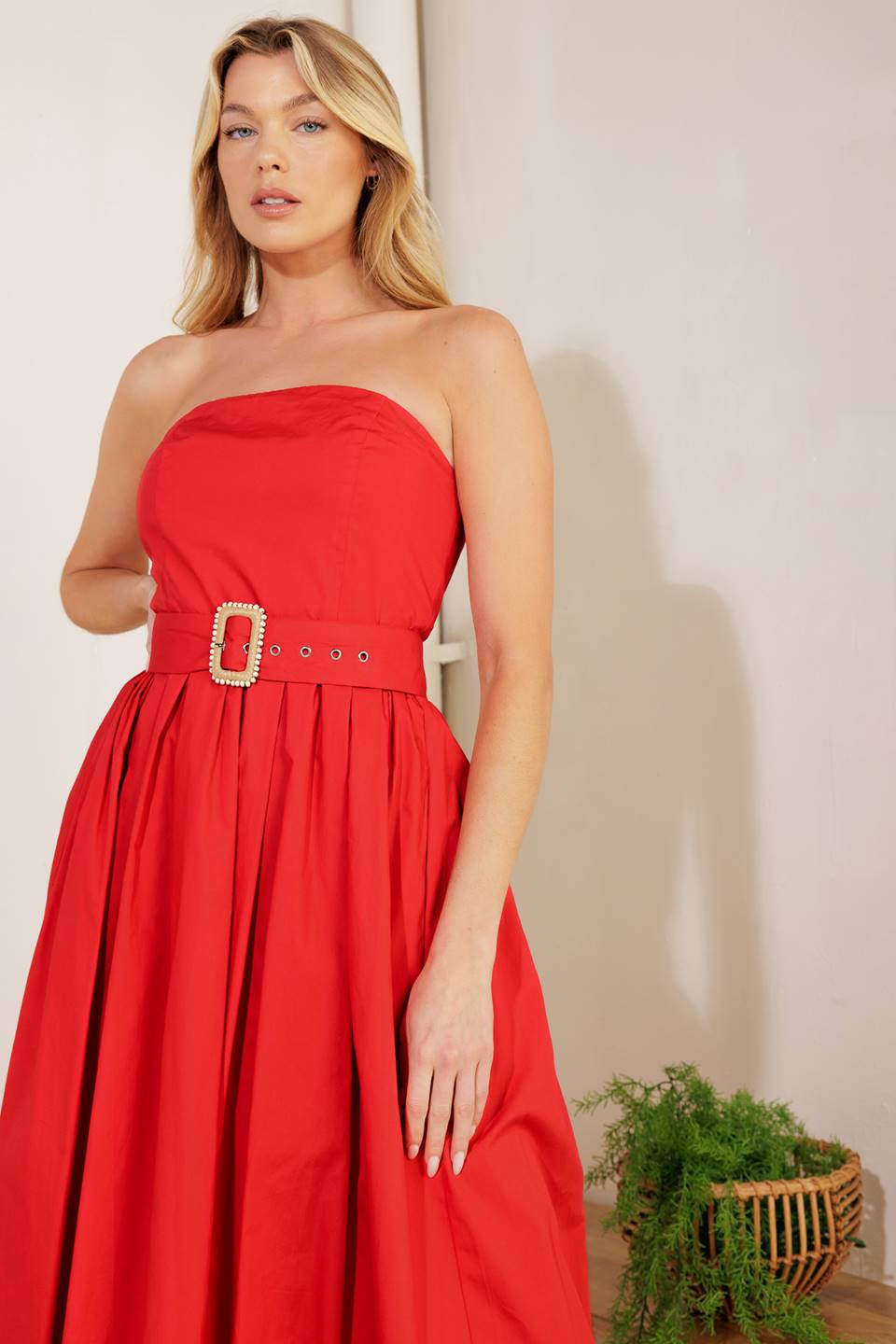 DAYS THAT FADE WOVEN MIDI DRESS Flying Tomato