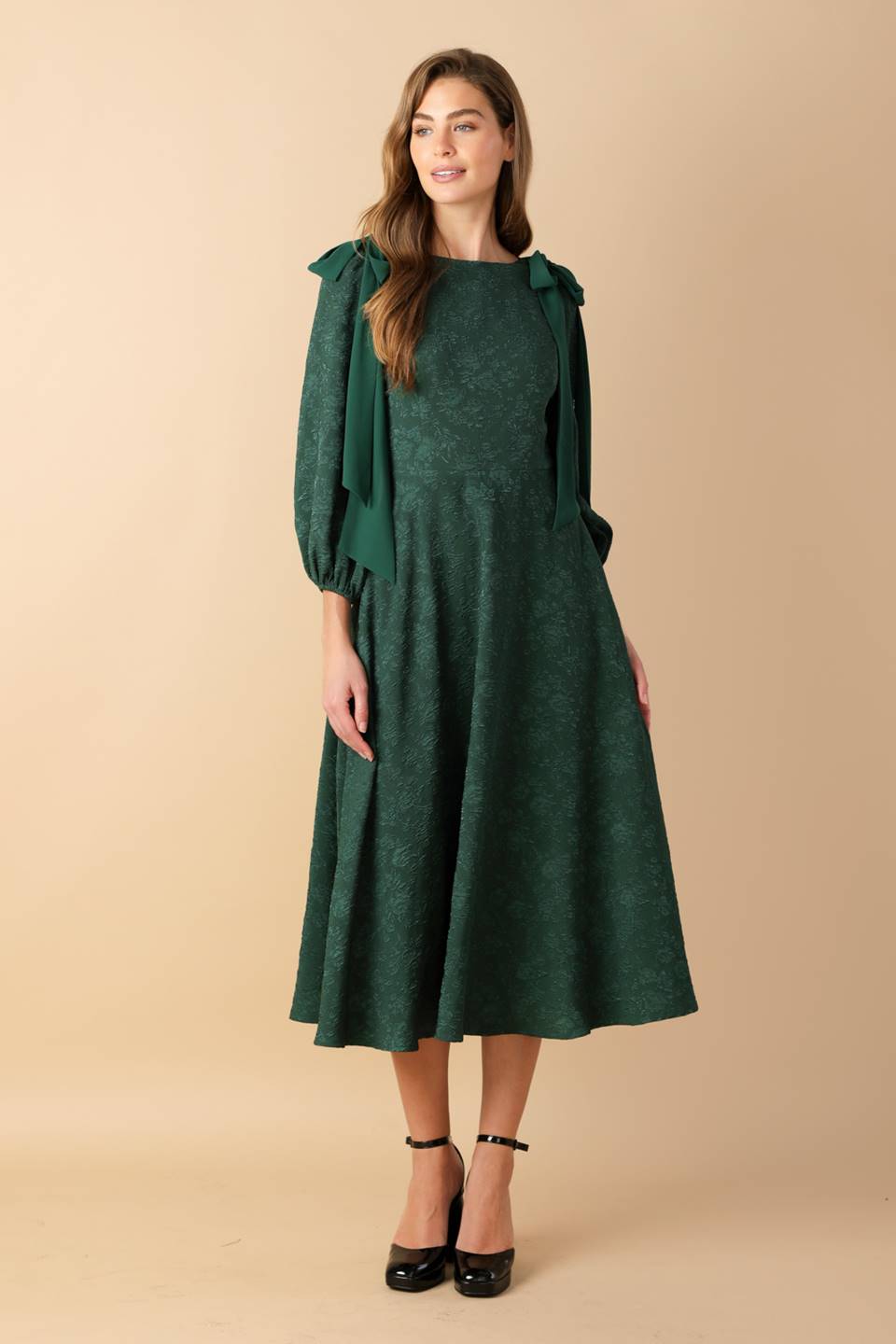 COSMIC REFLECTIONS WOVEN MIDI DRESS Flying Tomato