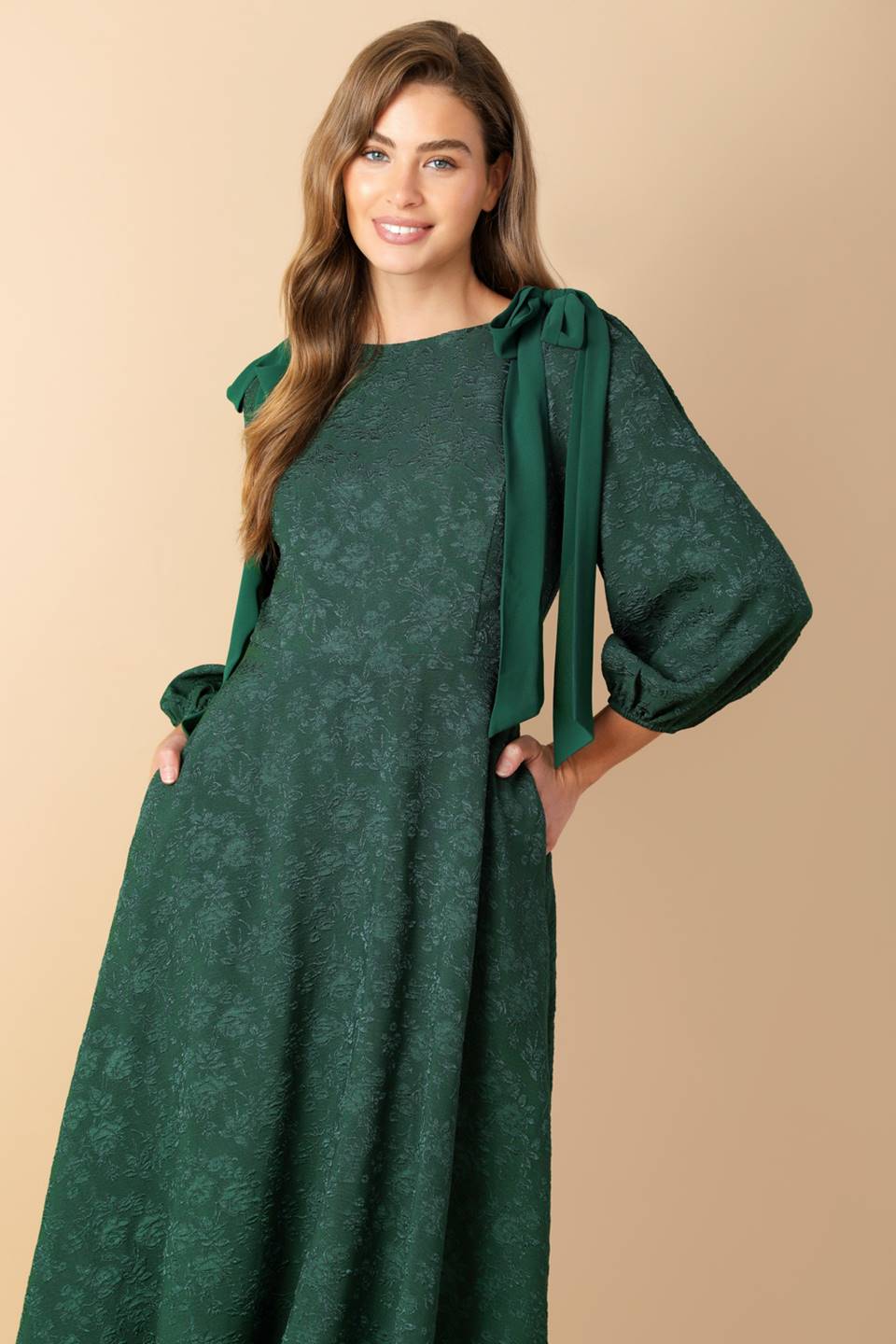COSMIC REFLECTIONS WOVEN MIDI DRESS Flying Tomato