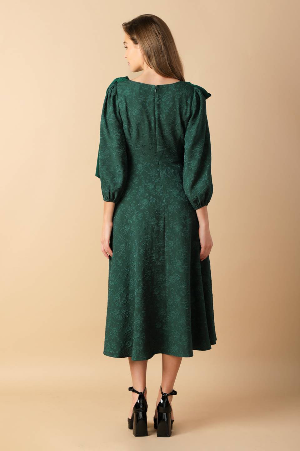 COSMIC REFLECTIONS WOVEN MIDI DRESS Flying Tomato