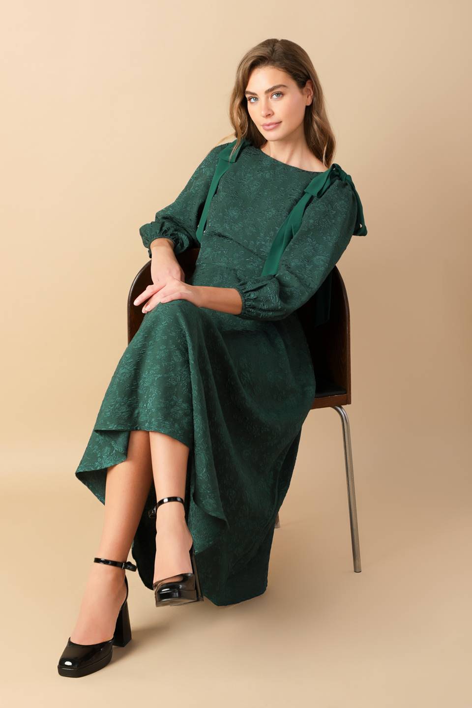 COSMIC REFLECTIONS WOVEN MIDI DRESS Flying Tomato