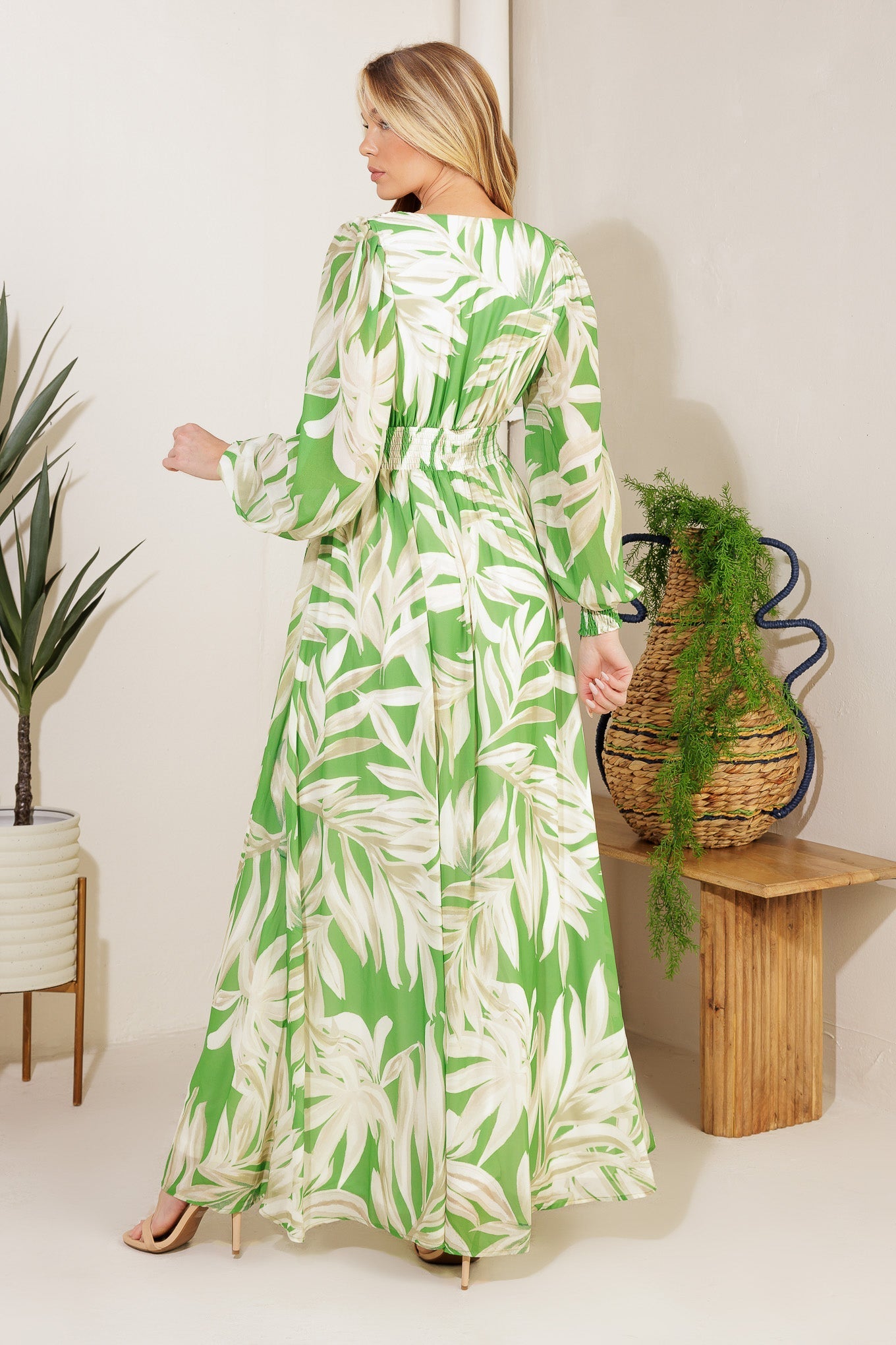 LEAVES OF TOMORROW WOVEN MAXI DRESS Flying Tomato