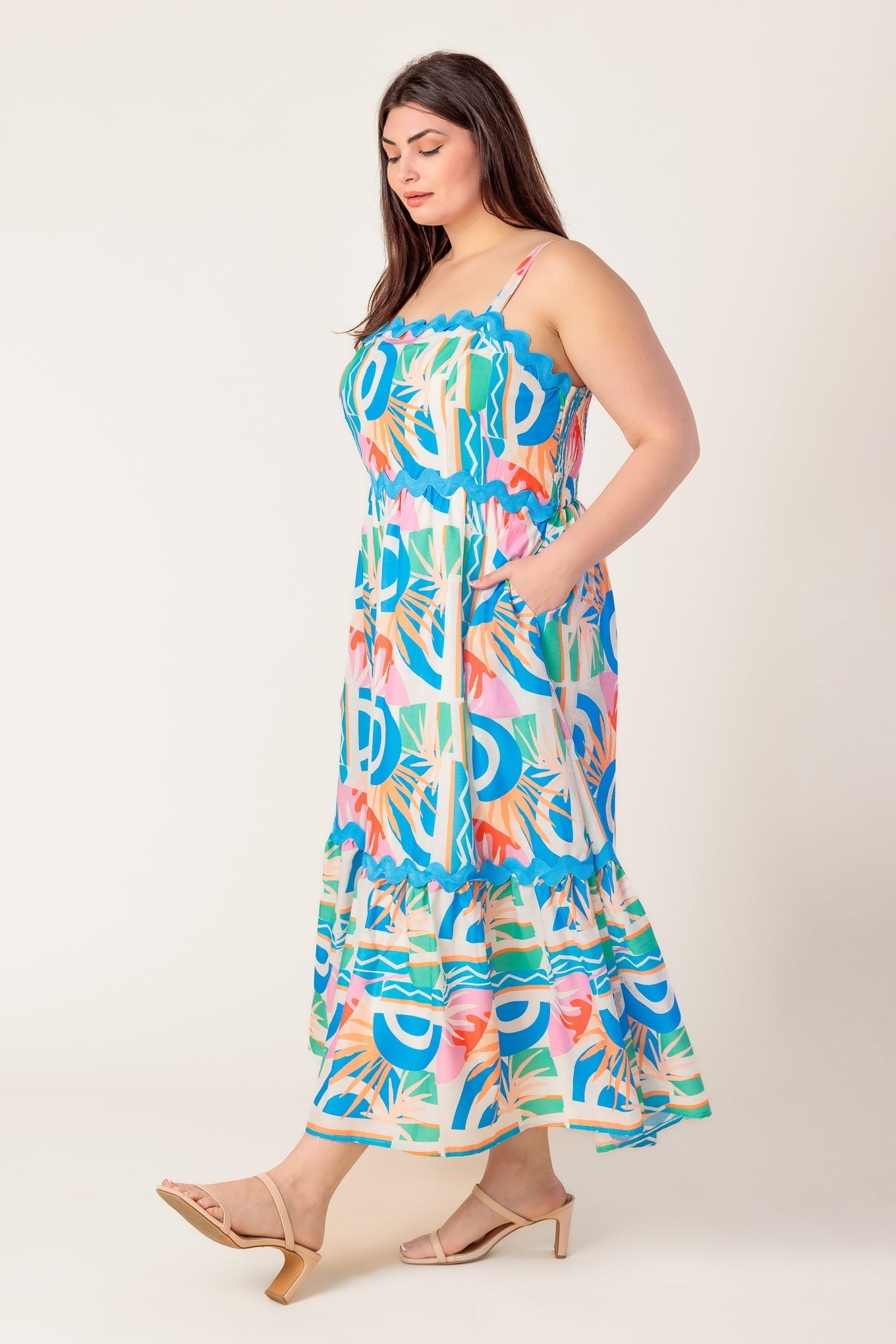 A HEAD START WOVEN MIDI DRESS Flying Tomato