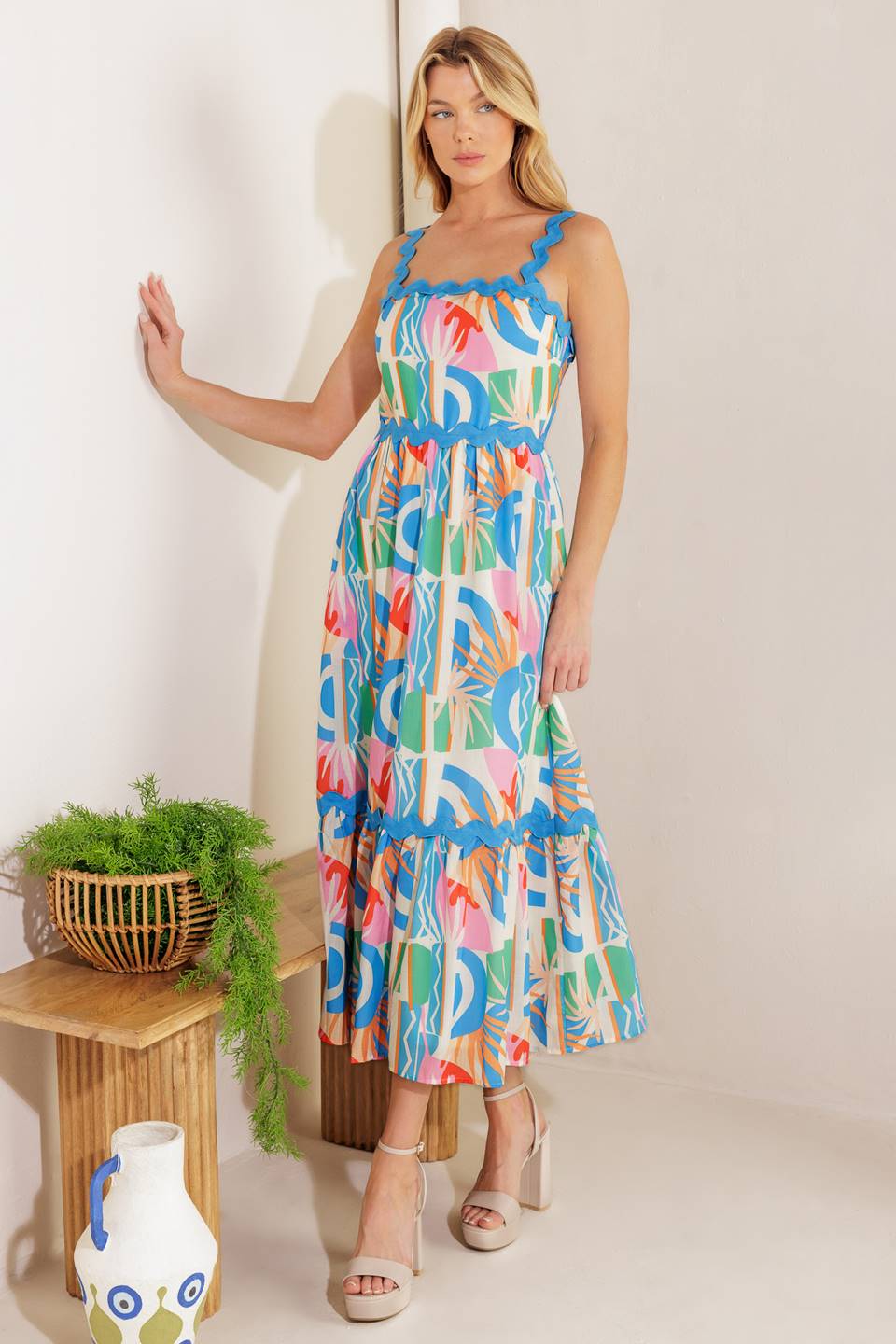 A HEAD START WOVEN MIDI DRESS Flying Tomato