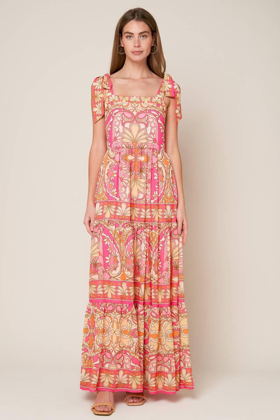 Close-up of the Flying Tomato IMPRESSIVE FLIRT BLUE WOVEN MAXI DRESS, revealing the delicate woven pattern and quality fabric
