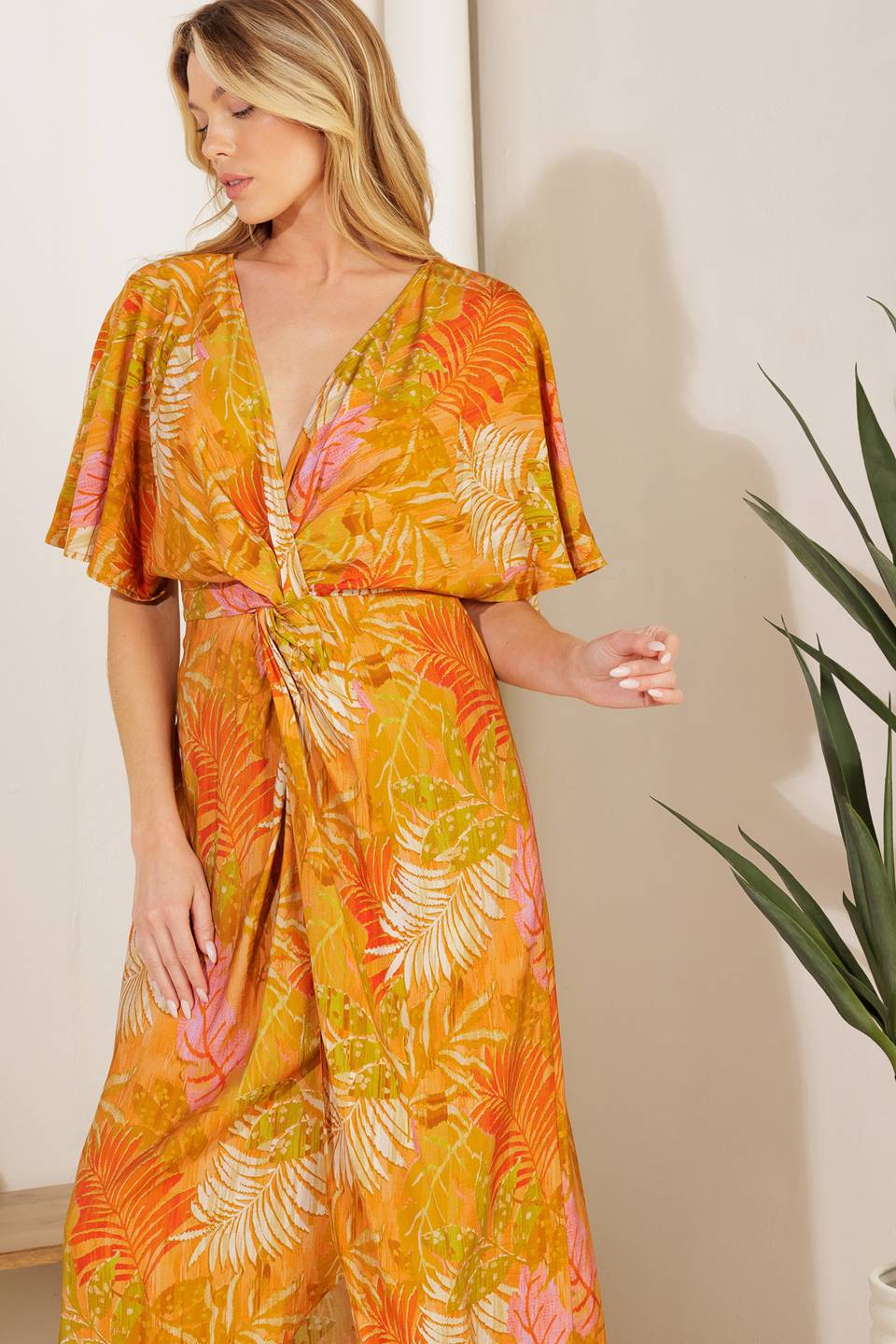 BUDDING HEARTS WOVEN MIDI DRESS Flying Tomato