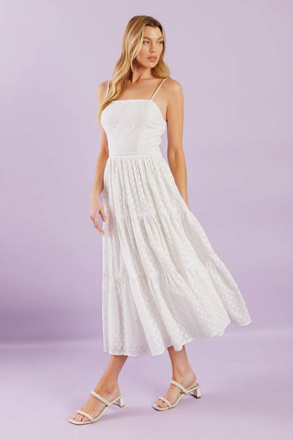 CHARMING EMBROIDERED MIDI DRESS