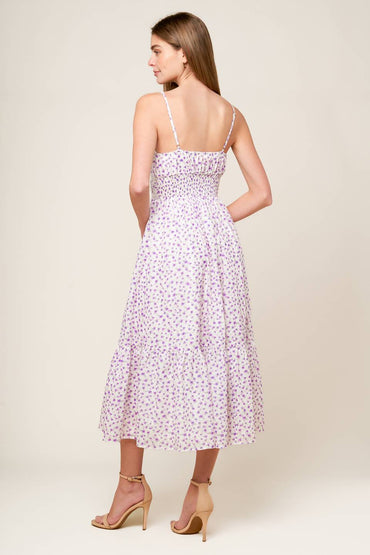 DAYLIGHT GLIMMER LAVENDER WOVEN MIDI DRESS