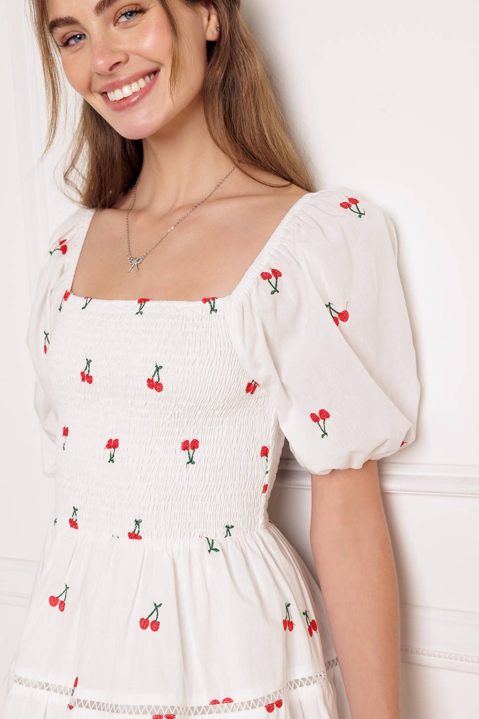 STILL DECIDING EMBROIDERED MINI DRESS Flying Tomato