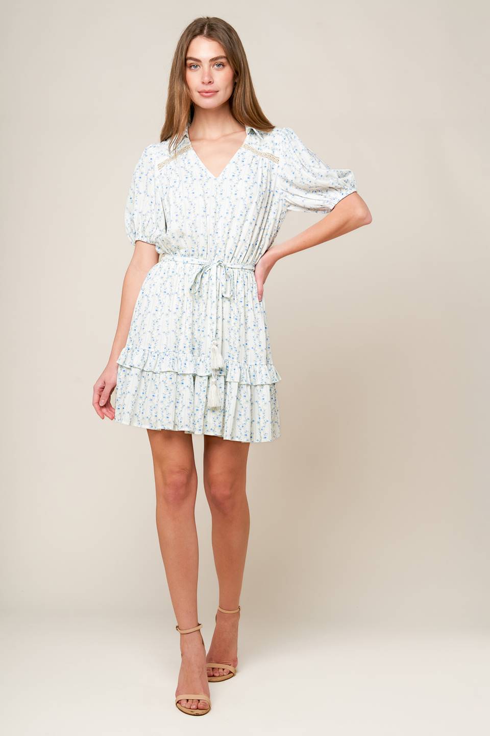 SKYWARD BLUE WOVEN MINI DRESS Flying Tomato