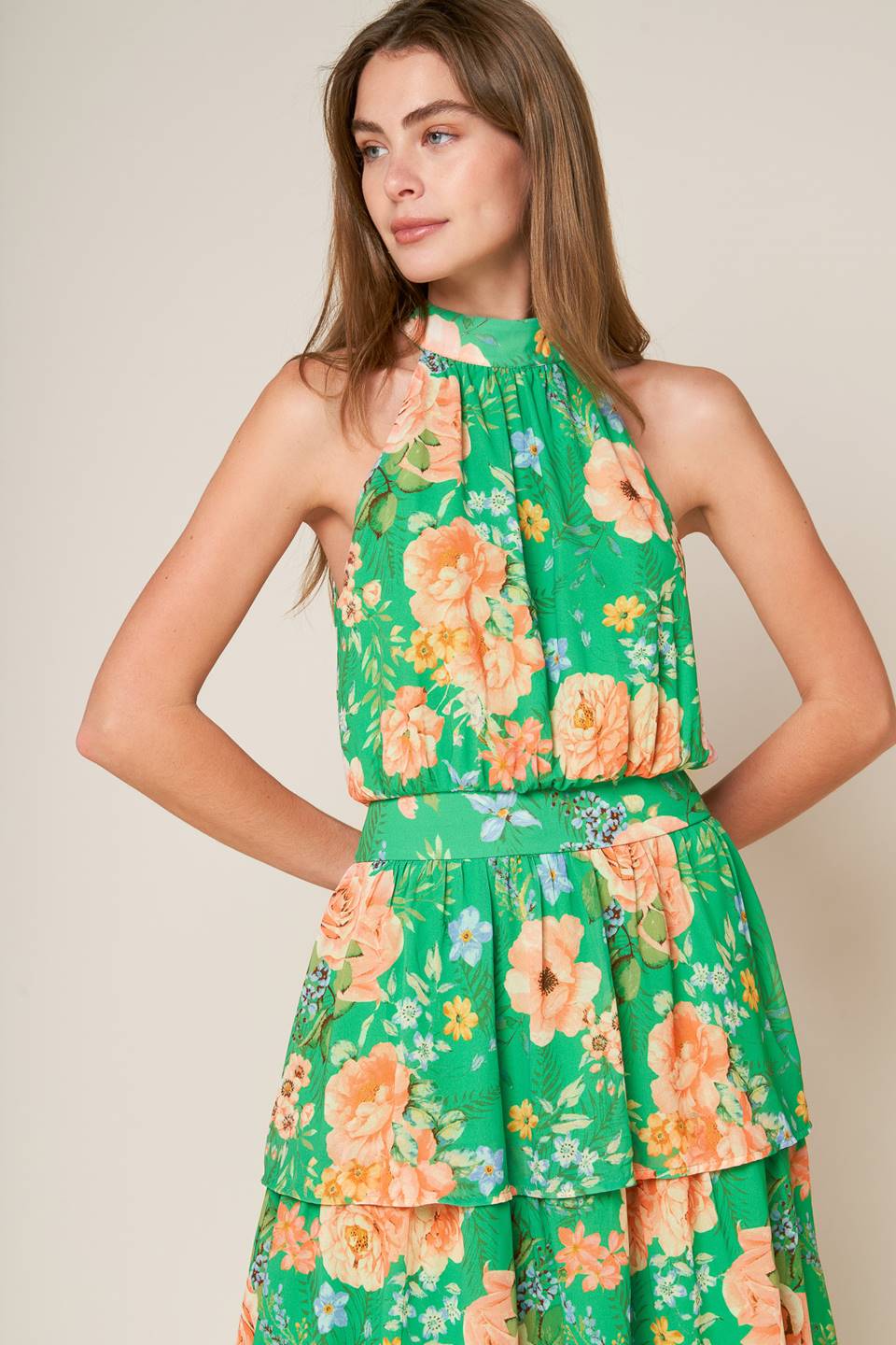 PORCELAIN BLOOM WOVEN MAXI DRESS Flying Tomato