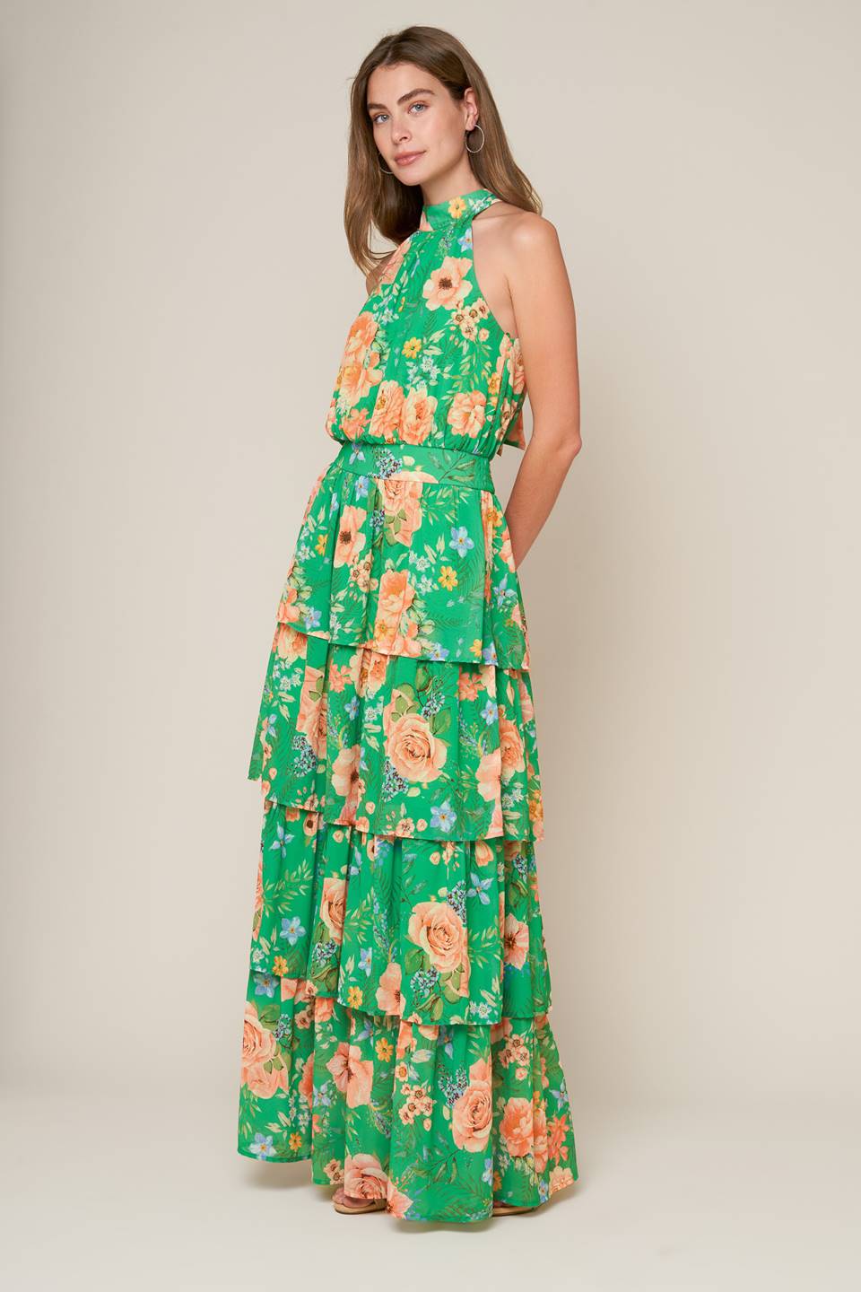 PORCELAIN BLOOM WOVEN MAXI DRESS Flying Tomato