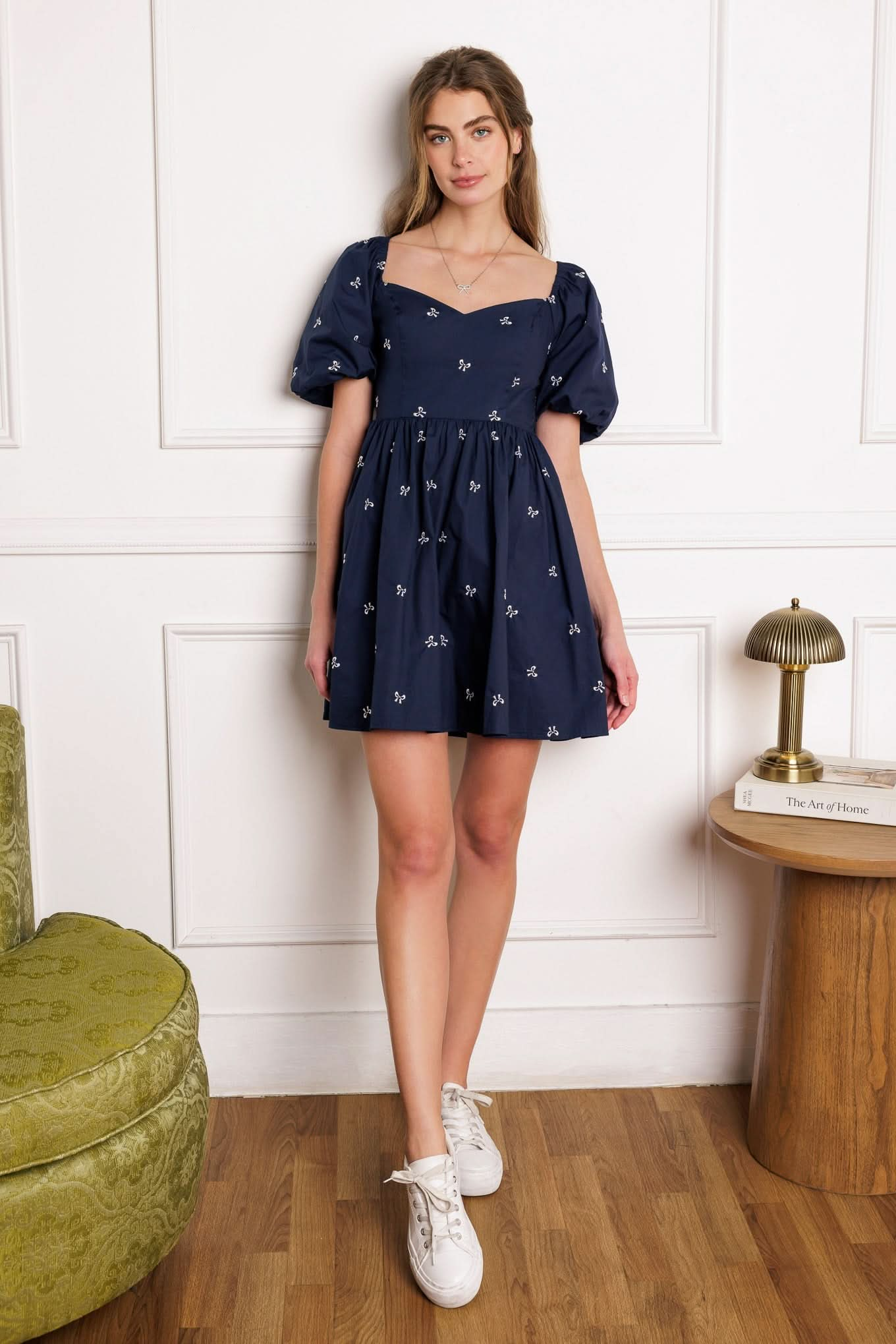 EMBROIDERED SWEETHEART MINI DRESS