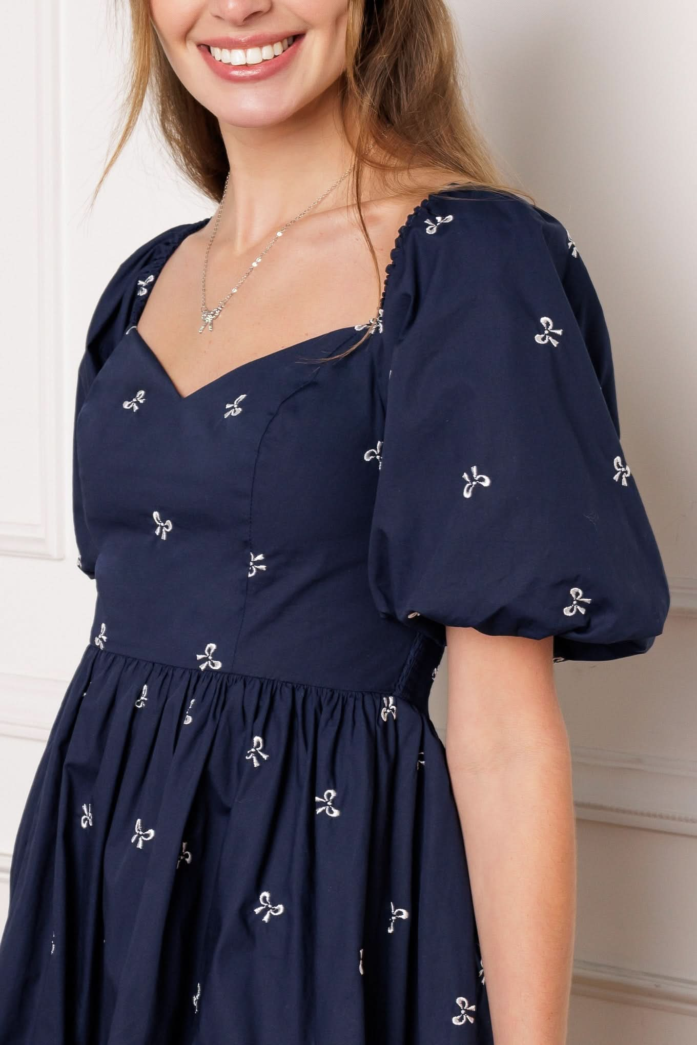 EMBROIDERED SWEETHEART MINI DRESS