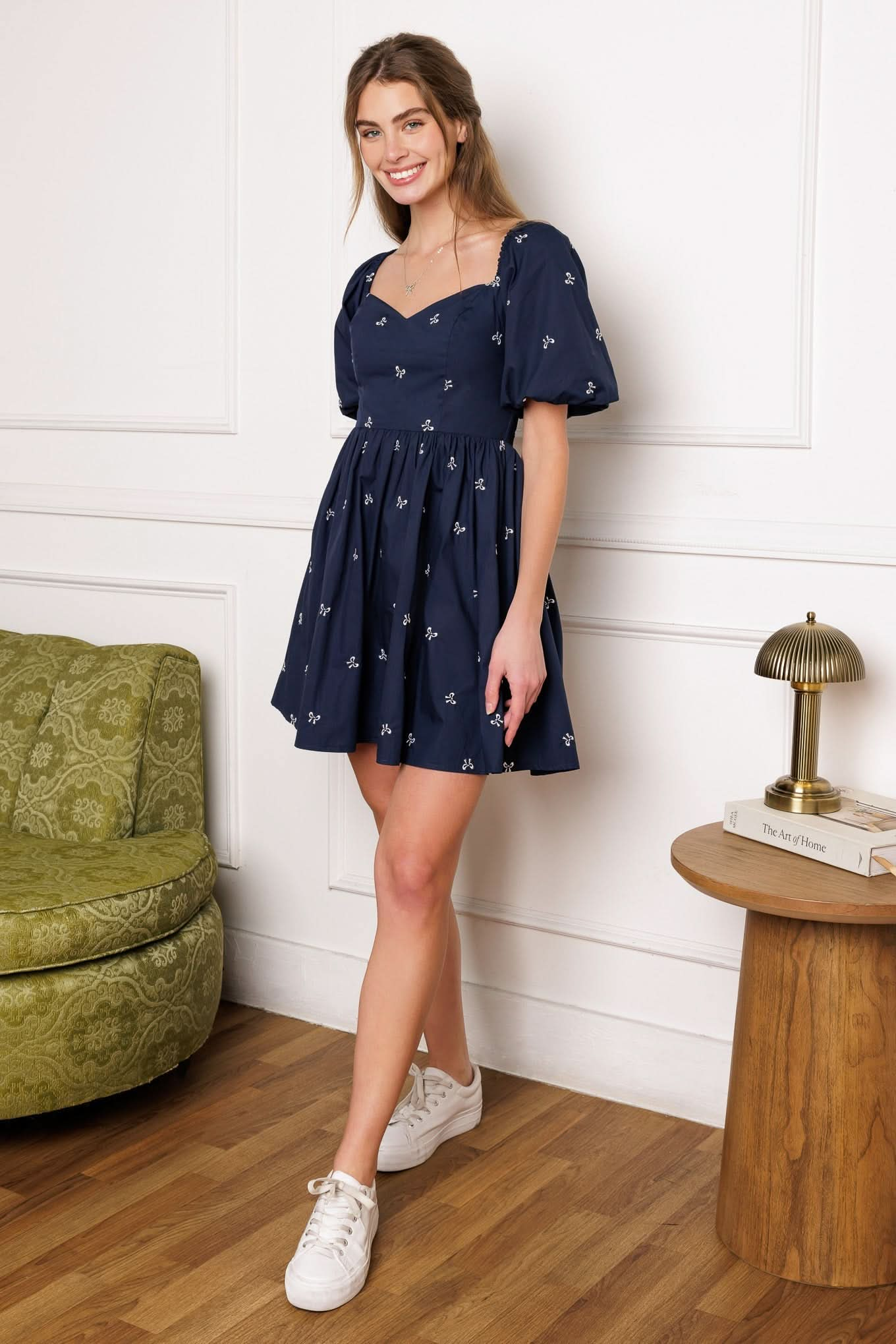 EMBROIDERED SWEETHEART MINI DRESS