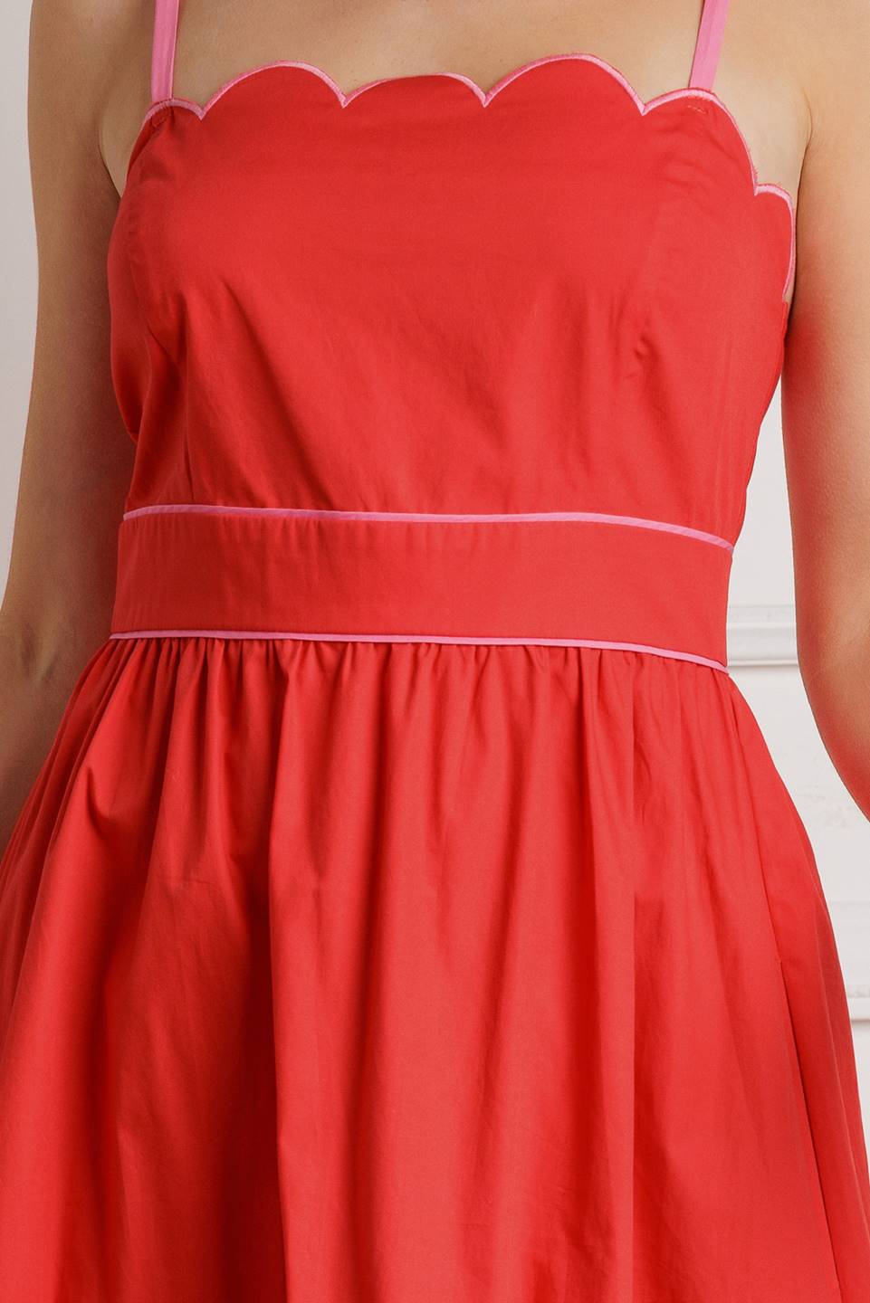 RUSTIC DREAM RED WOVEN MIDI DRESS Flying Tomato