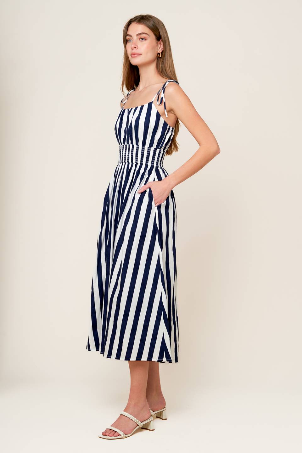 AROUND THE WORLD WOVEN MIDI DRESS Flying Tomato