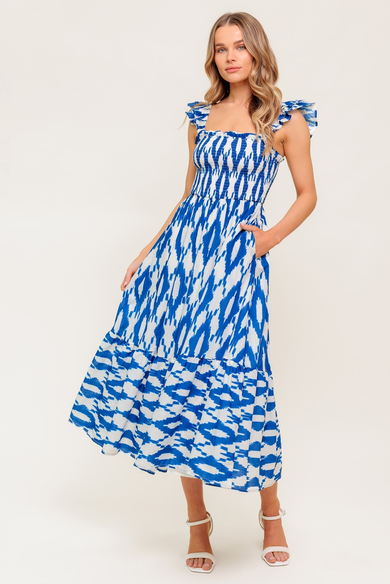 LOST IN THE DETAILS WOVEN MIDI DRESS Flying Tomato