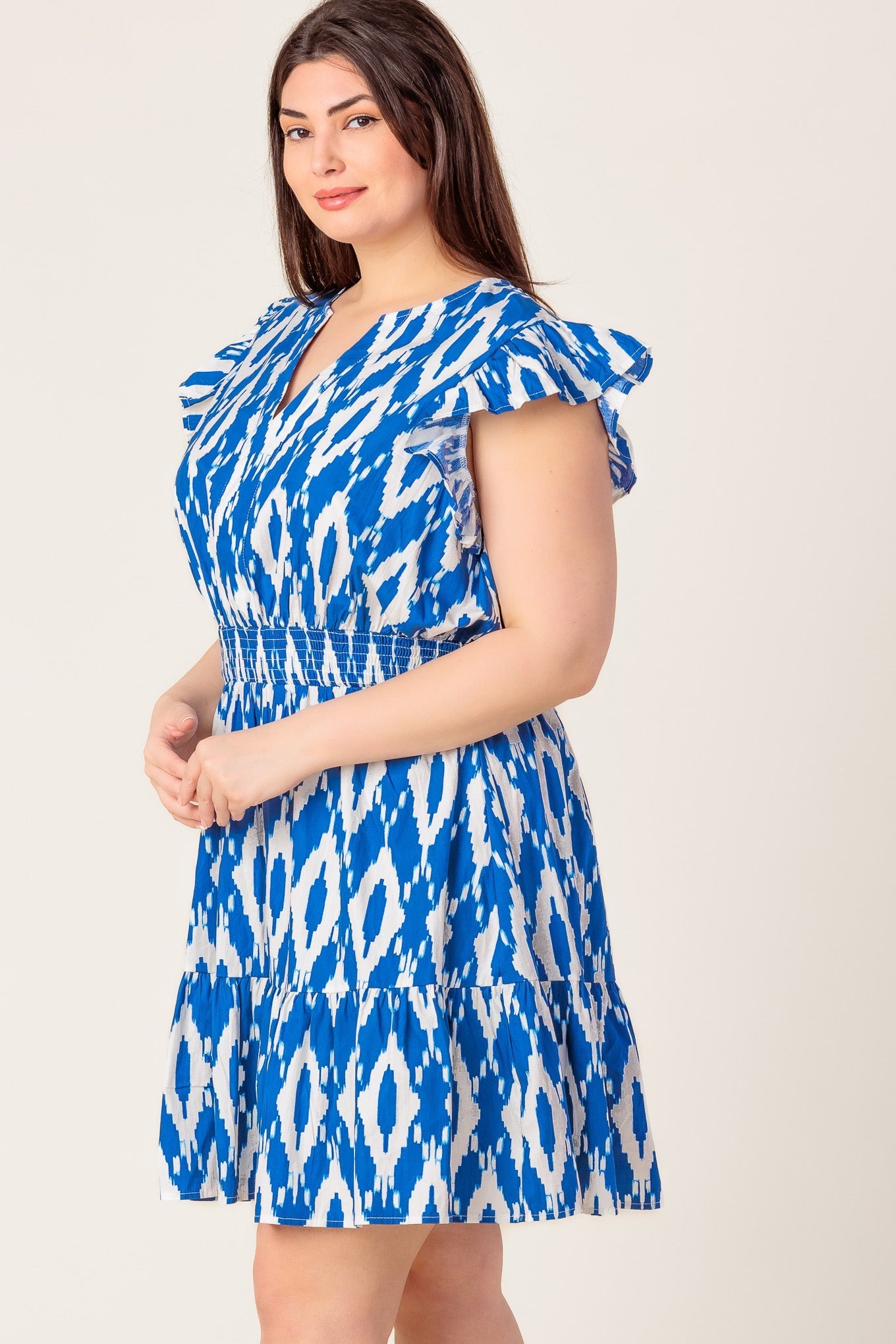 A PERFECT MATCH WOVEN MINI DRESS Flying Tomato