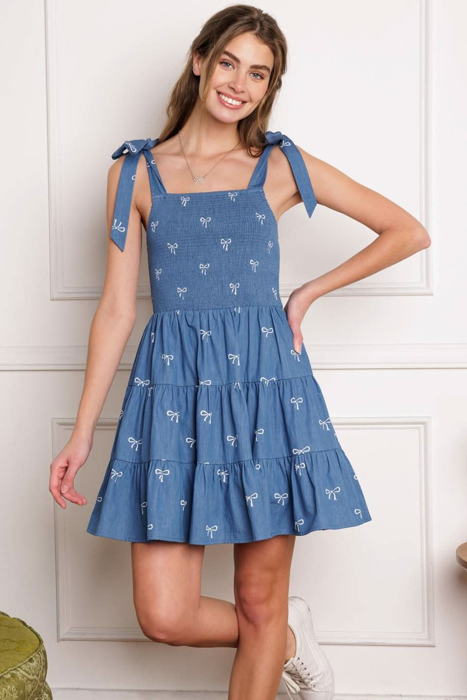 TWILIGHT CHARM WOVEN MINI DRESS