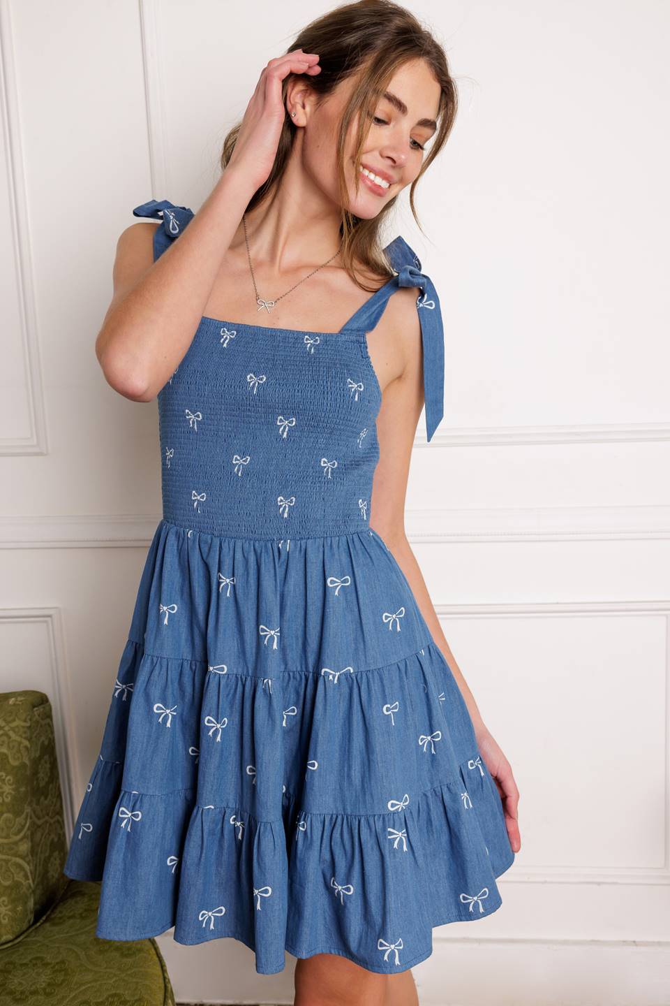 DUSK ENCHANTMENT WOVEN MINI DRESS Flying Tomato