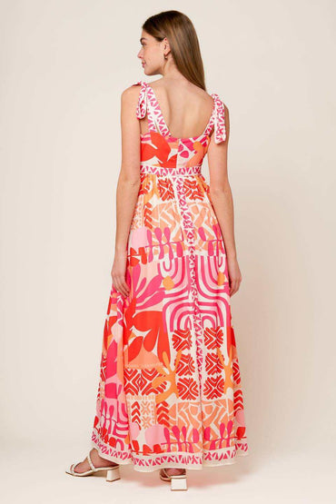 DRIVE-IN MOVIE WOVEN MAXI DRESS