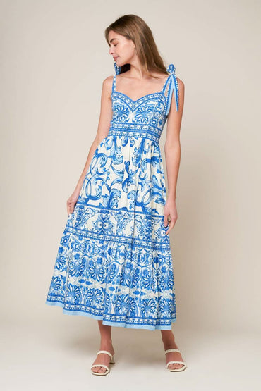 ENCHANTED GARDEN WOVEN MIDI DRESS