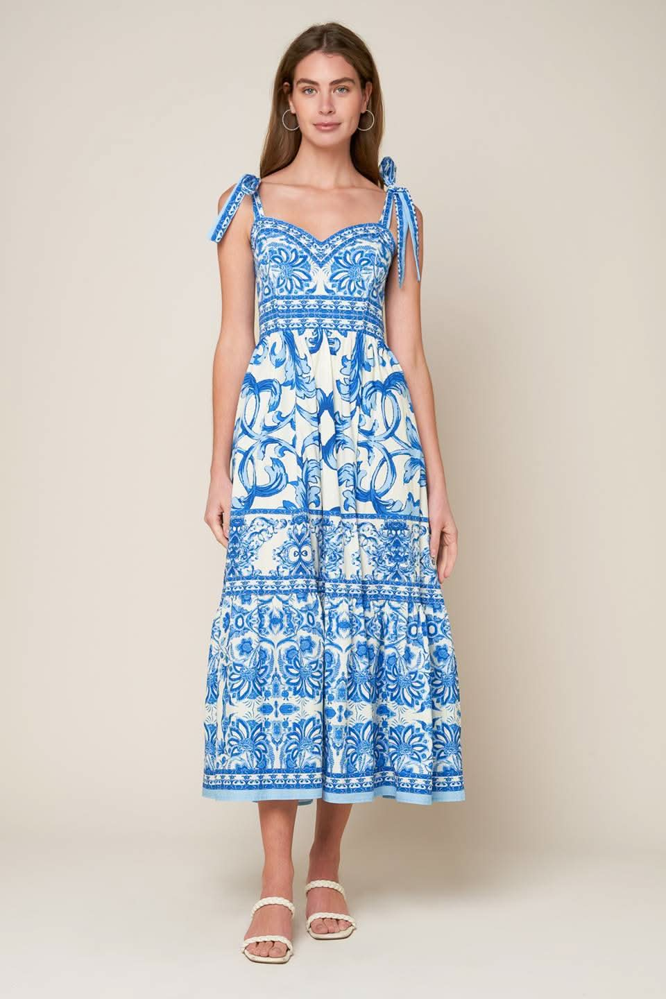 ENCHANTED GARDEN WOVEN MIDI DRESS