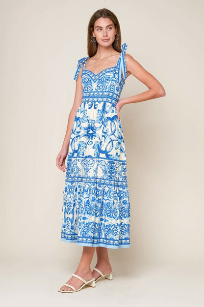 ENCHANTED GARDEN WOVEN MIDI DRESS