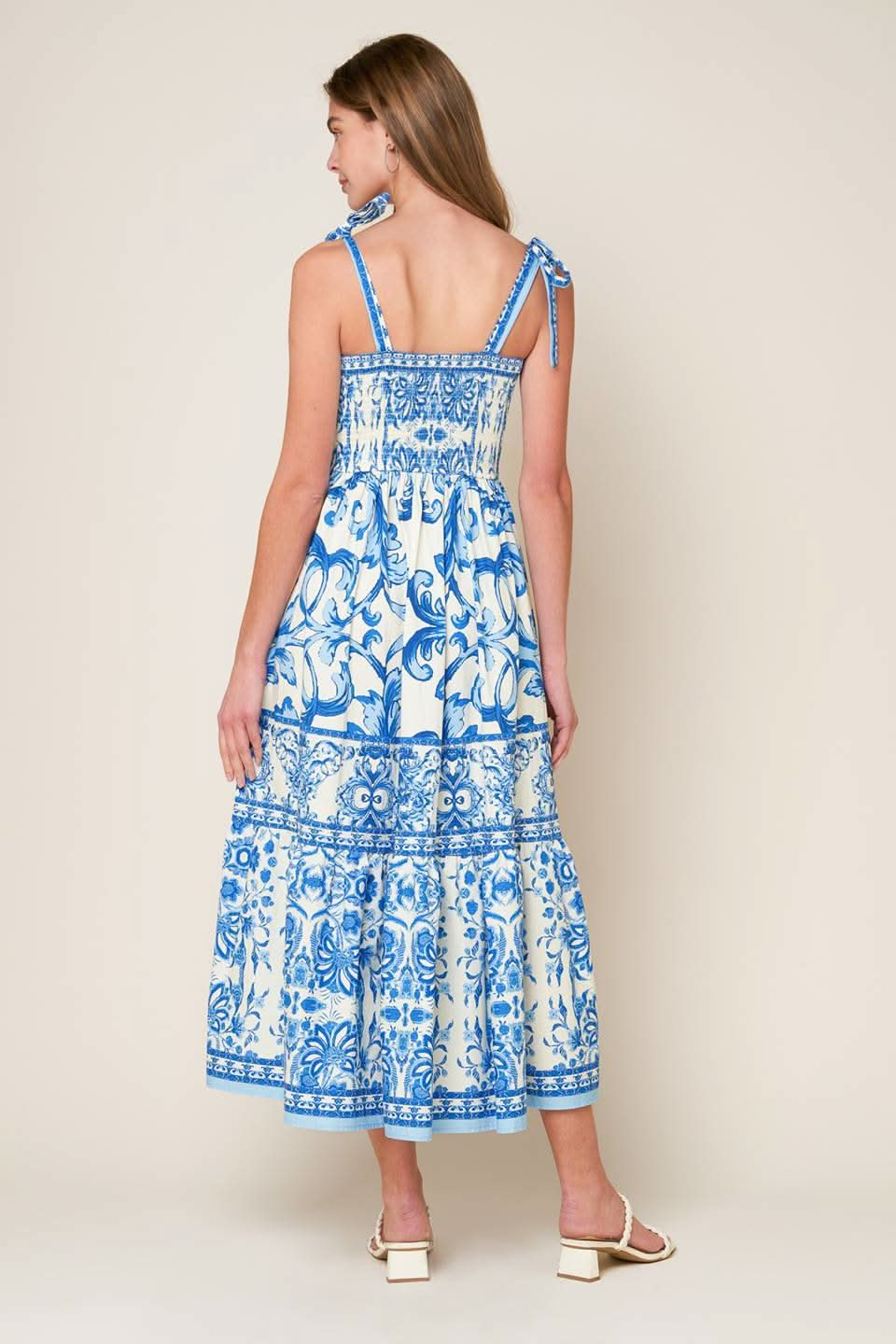 ENCHANTED GARDEN WOVEN MIDI DRESS