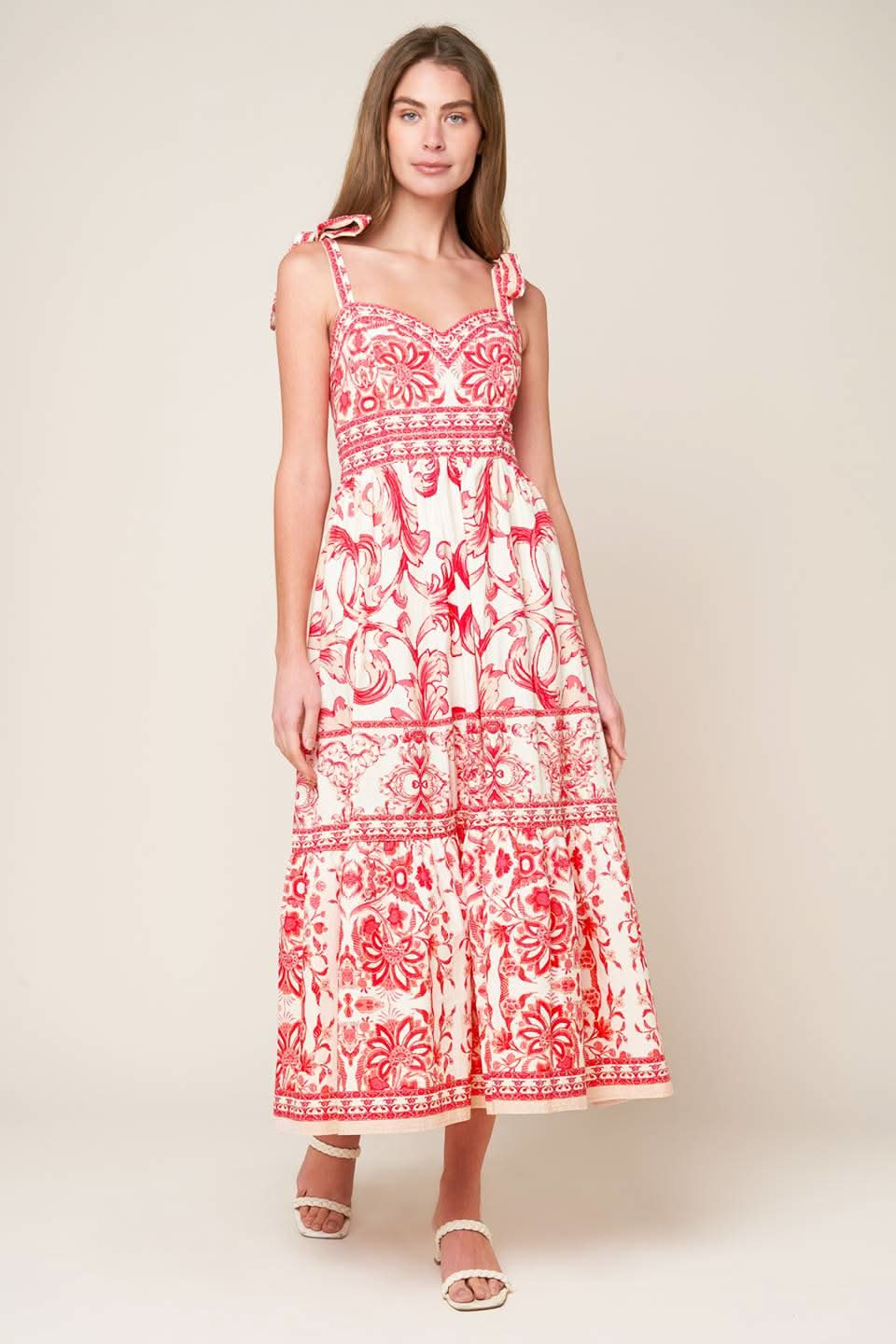 ENCHANTED GARDEN WOVEN MIDI DRESS