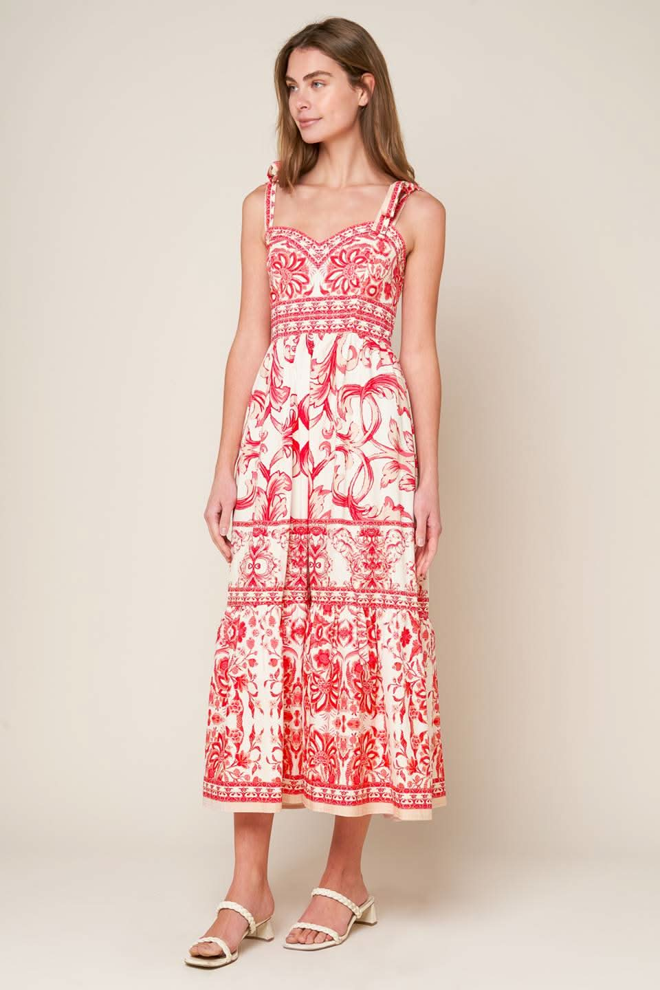 ENCHANTED GARDEN WOVEN MIDI DRESS