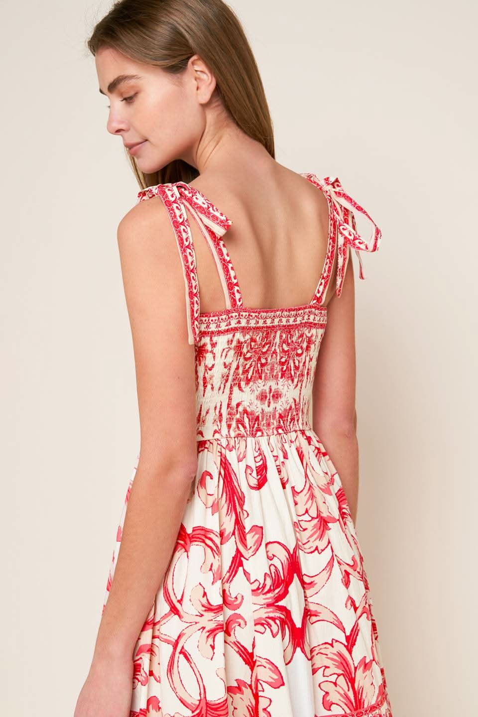 ENCHANTED GARDEN WOVEN MIDI DRESS