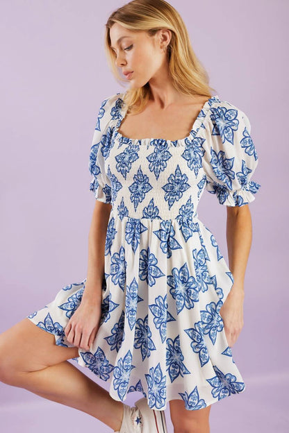 GARDEN ESCAPE WOVEN MINI DRESS