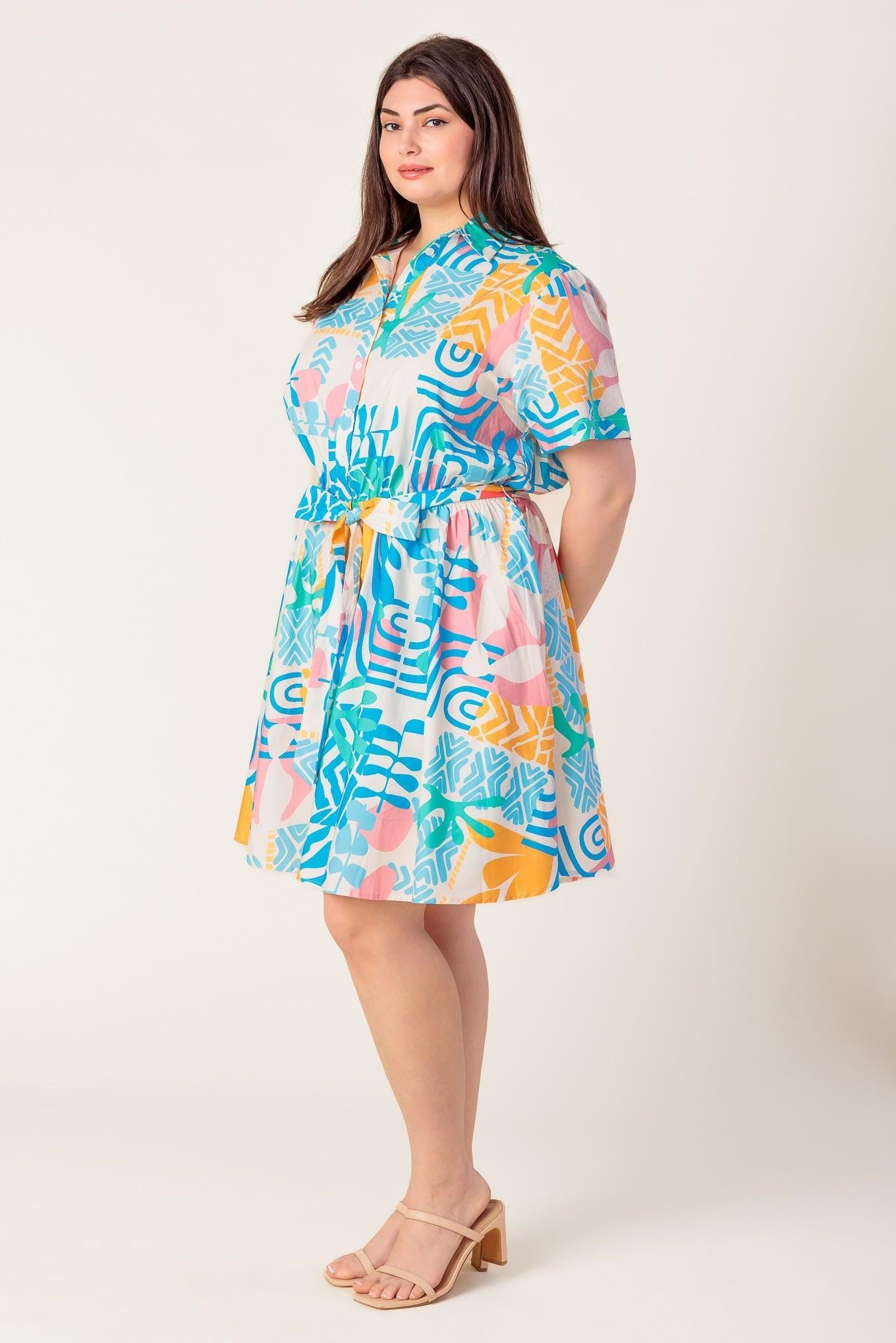 Flying Tomato Garden Social Woven Mini Dress, full view in a different setting, highlighting its elegant appeal and quality c