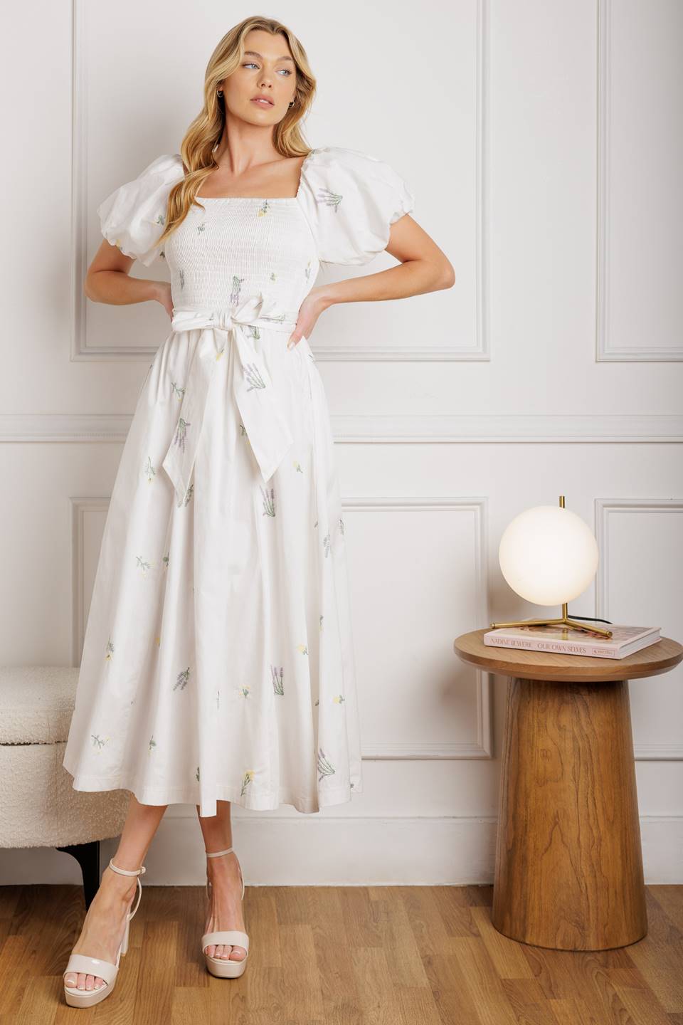 ALL THE BETTER WOVEN MIDI DRESS Flying Tomato