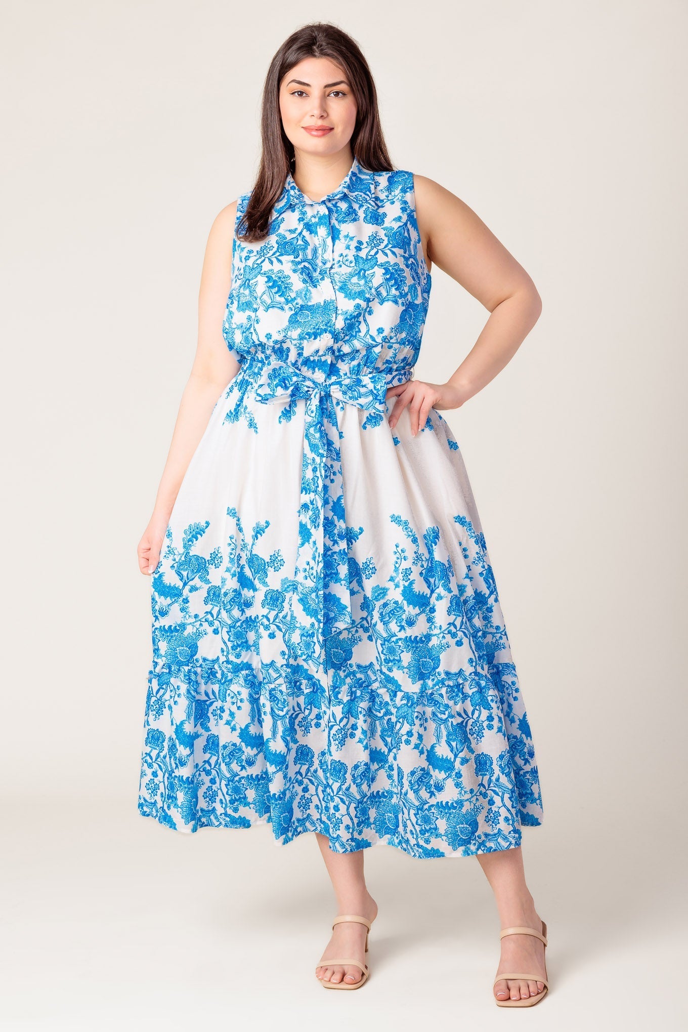 PALM SHORES WOVEN MIDI DRESS Flying Tomato